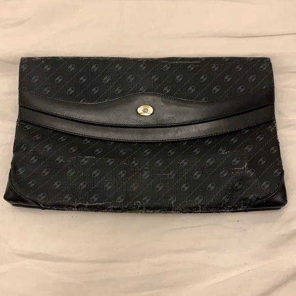 Gucci vintage black canvas clutch - Picture 1 of 14